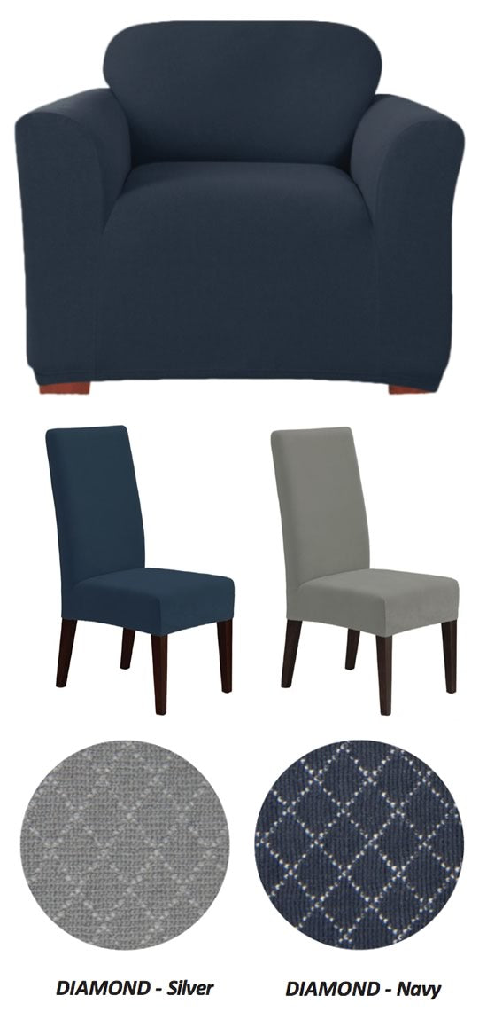 Diamond Sofa And Dining Chair Cover by Surefit Cottonbox Pty Ltd
