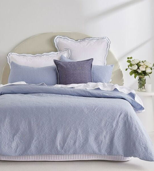 Lottie Embossed Bluebell Quilt Cover Set by Ardor Cottonbox Pty Ltd