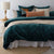 Emerson Teal Quilt Cover Set by Bambury