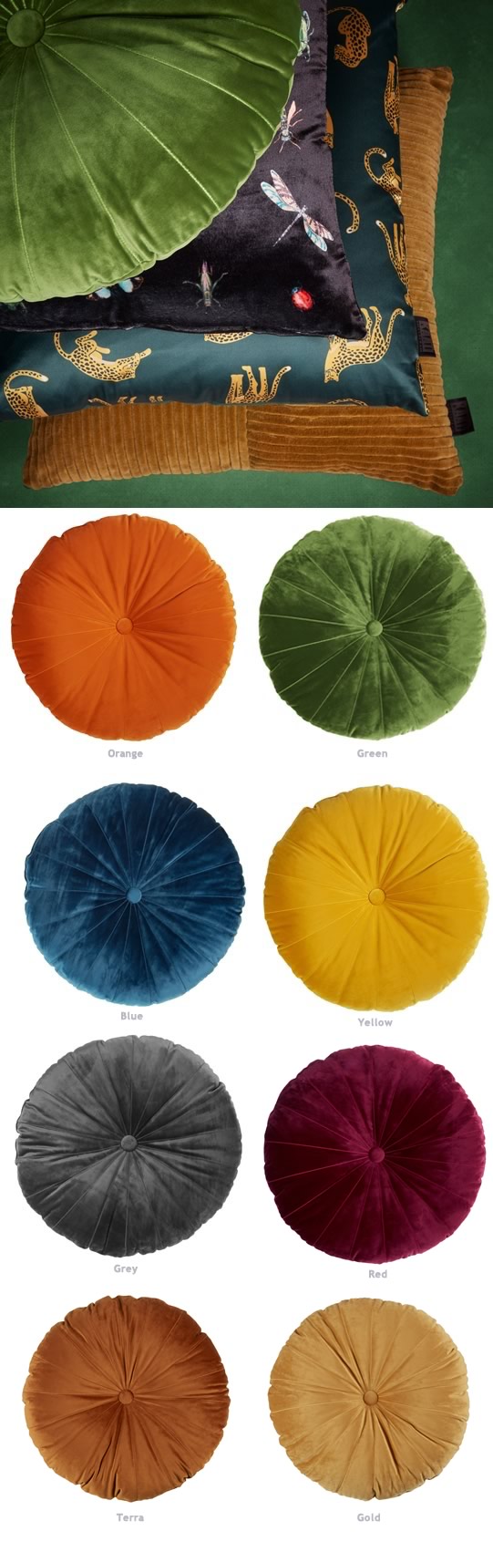 Mandarin Round Cushions by Bedding House Cottonbox Pty Ltd