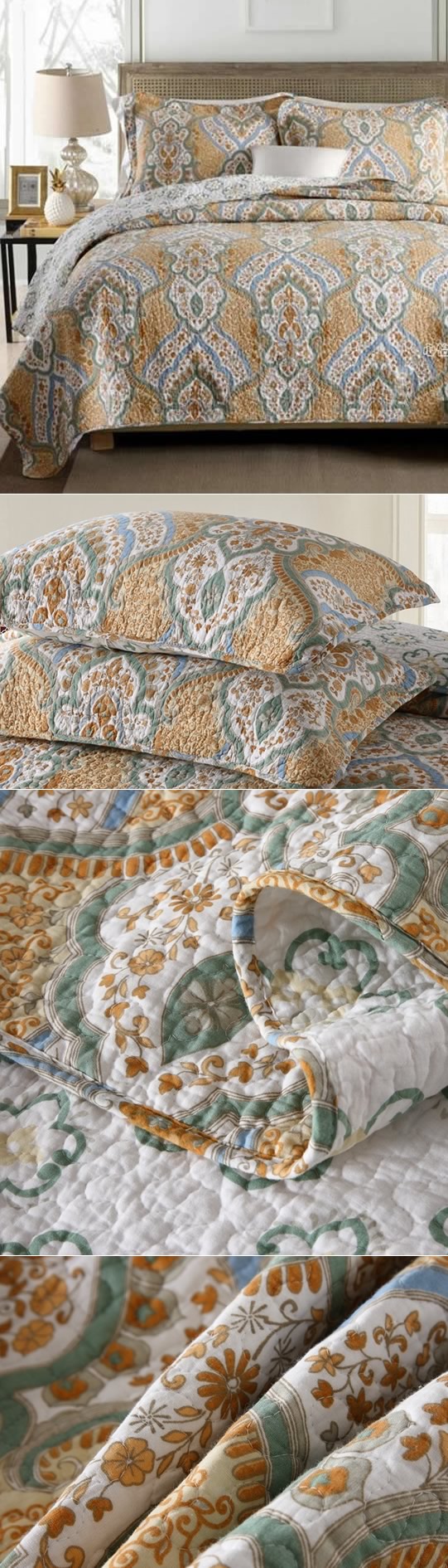 Kesha Pineapple Coverlet Set by Linen & Thread Cottonbox Pty Ltd