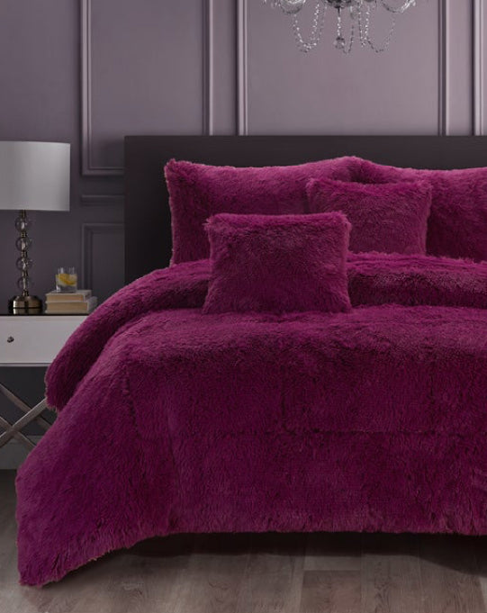 Shaggy Fleece Purple Bedding by Kingtex Cottonbox Pty Ltd