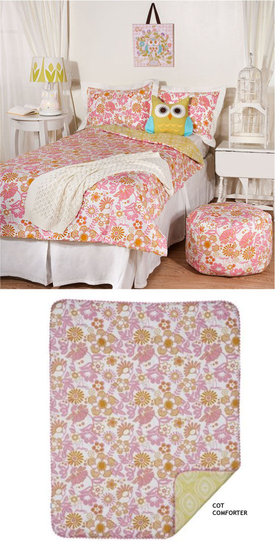 Whimsy Pink Cot Comforter by Living Textiles Cottonbox Pty Ltd