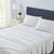 Brampton Stripe Flannelette Midnight Blue Sheet Set by Laura Ashley