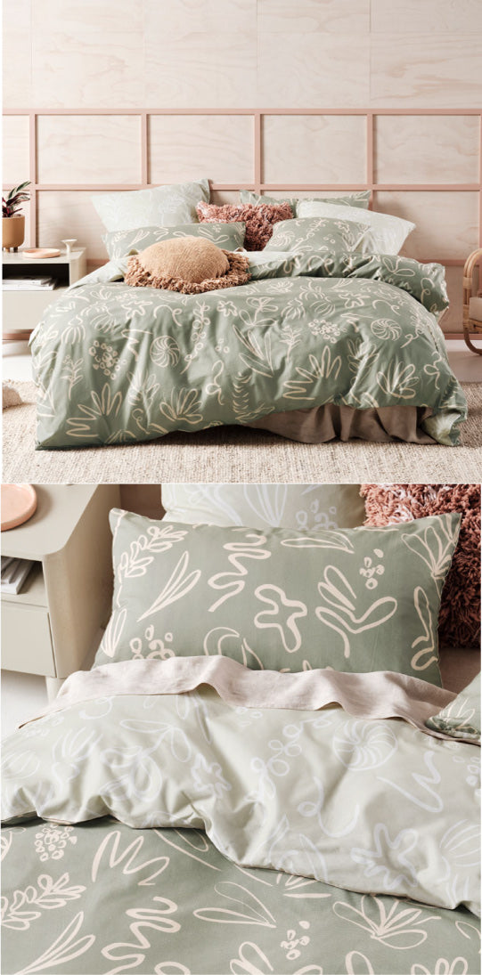 Adley Eucalyptus Quilt Cover Set by Linen House Cottonbox Pty Ltd