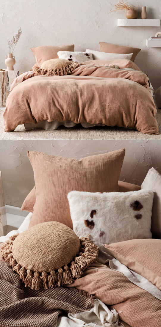 Elysian Clay Quilt Cover Set by Linen House Cottonbox Pty Ltd