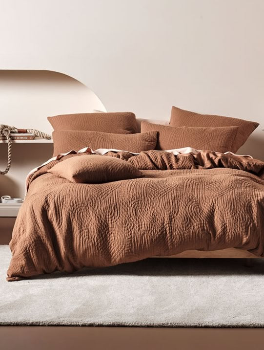Lila Pecan Quilt Cover Set by Linen House Cottonbox Pty Ltd