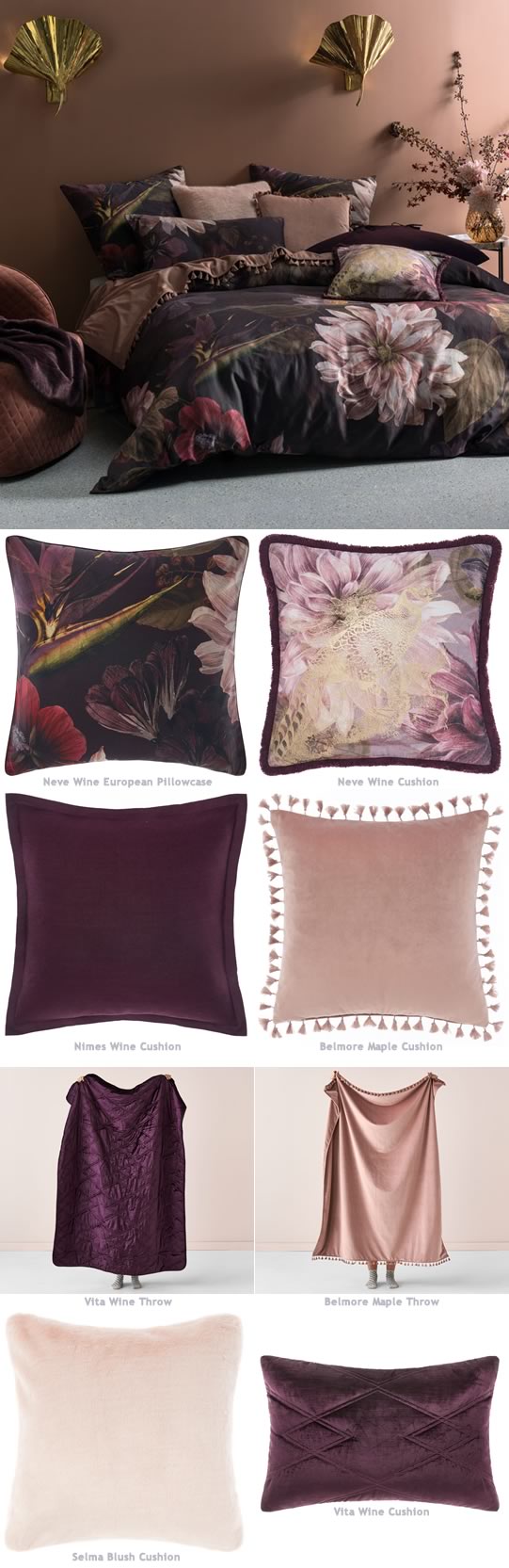 Neve Wine Bed Linen by Linen House Cottonbox Pty Ltd