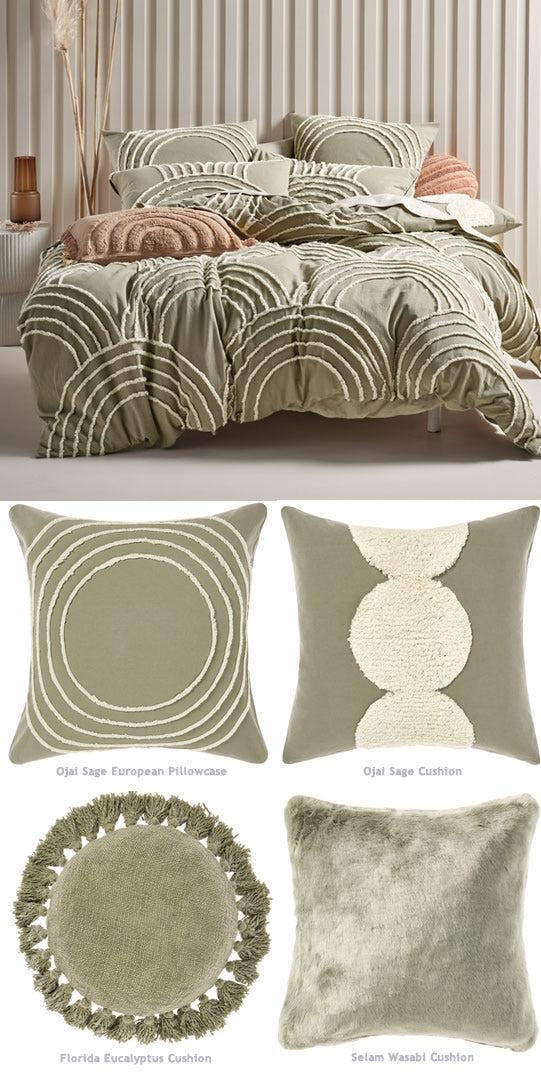 Ojai Sage Quilt Cover Set by Linen House Cottonbox Pty Ltd