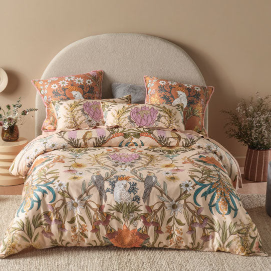 Victoria Apricot Australiana Quilt Cover Set by Linen House Cottonbox