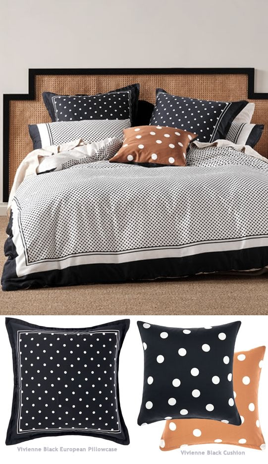 Vivienne Black Quilt Cover Set by Linen House Cottonbox Pty Ltd