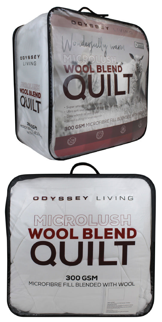 Wool Blend Microlush Quilts 300gsm by Odyssey Living Cottonbox Pty Ltd