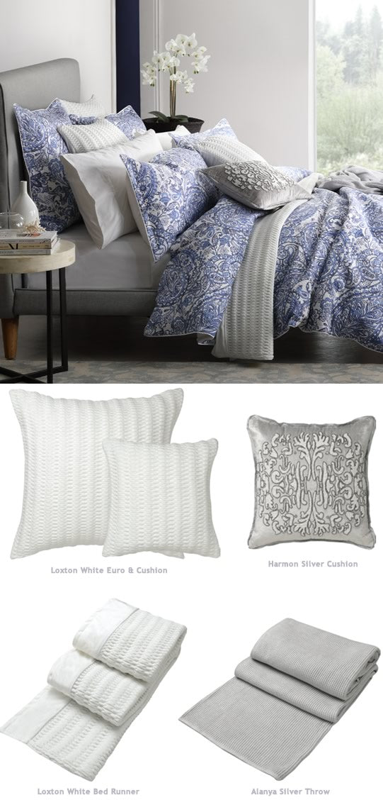 Audenza Blue Bedlinen by Private collection Cottonbox Pty Ltd