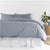 Temple Steel Blue Organic Cotton Quilt Cover Set