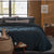 VT Woven Earth Dark Blue Quilt Cover Set