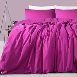 Linen Cotton Magenta Quilt Cover Set by Accessorize