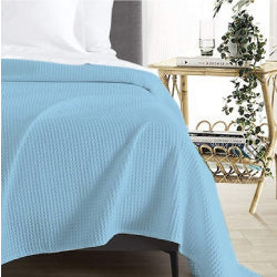 King Size Egyptian Cotton Blanket, Tightly Woven, Dark Blue main image 1
