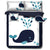 Navy Whale Comforter Set