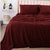 Teddy Fleece Burgundy Sheet Set