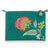 Green Jambo Flower Blurred Lines Flat Beauty Pouch