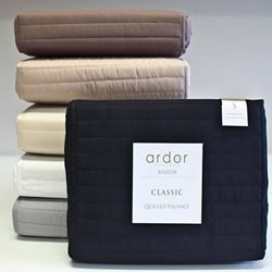 Ardor Solid Microfiber Quilted Valance - Silver Double
