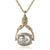 Vintage Inspired Rotating 3 Sided Crystal Spinner Pendant Necklace by 1928 Jewelry