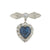Blue Austrian Crystal Vintage Style Heart Brooch Pin by 1928 Jewelry