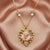 Pink Crystal Heart And Pink Porcelain Rose Filigree Pendant Necklace by 1928 Jewelry