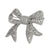 Large Deco Bow Brooch Pin Silver Tone by 1928 Jewelry