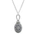 Deco Floral Blue Enamel Sapphire Crystal Mirror Large Pendant Necklace by 1928 Jewelry