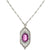 Art Deco Fuchsia Pink Stone Faux Marcasite Pendant Necklace by 1928 Jewelry
