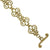 Gold Tone Heart Filigree Toggle Bracelet by 1928 Jewelry