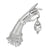 Belle Epoch Silver Tone Ladies Hand With Clear Crystal Drop Pin by 1928 Jewelry