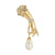 Belle Epoch Ladies Hand Teardrop Faux Pearl Brooch Pin by 1928 Jewelry