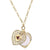Manor House Pink And Purple Rose Heart Mirror Pendant Necklace by 1928 Jewelry