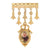 Manor House Royal Rose Charms Bar Brooch Pin 14K Gold Dipped by 1928 Jewelry