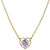 Porcelain Purple Rose Heart Pendant Necklace by 1928 Jewelry