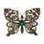 Regency Green And Fuchsia Crystals Butterfly Brooch by 1928 Jewelry