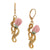 Pink Porcelain Rosebud Drop Earrings by 1928 Jewelry