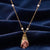 Pink Porcelain Rosebud Pendant Necklace 14K Gold Dipped by 1928 Jewelry