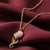 Pink Porcelain Rosebud Pendant Dainty Necklace by 1928 Jewelry