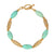 Round Genuine Turquoise Gemstone And Gold Beaded Link Bracelet by 1928 Jewelry