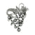 Winery Grey Faux Pearl and Crystal Grape Cluster Brooch Pin by 1928 Jewelry
