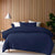 Bamboo Cotton Navy Double Stitch Quilt Cover Set by Accessorize