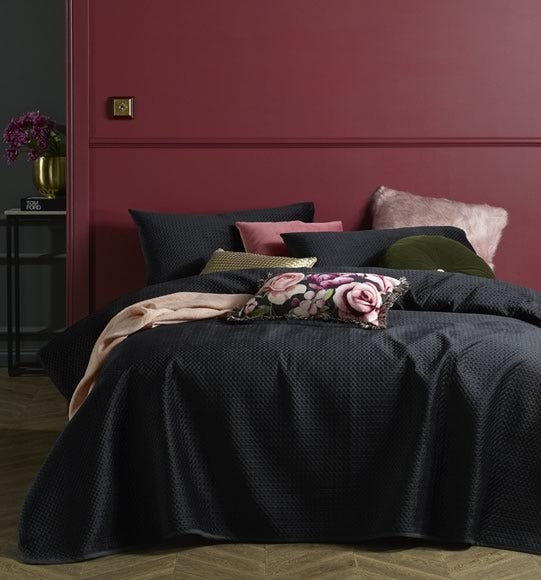 Coco Black Velvet Coverlet Set by Accessorize – Cottonbox Pty Ltd