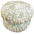 Quilted Round Green Floral Cushion by Angads