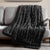 Clayton Faux Fur Black Throw by Ardor