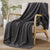 Quinn Knitted Grey Pinstripe Throw by Ardor