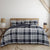Ronan Navy Yarn Dyed Quilt Cover Set by Ardor