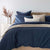 Dorset Waffle Navy Quilt Cover Set by Bambury
